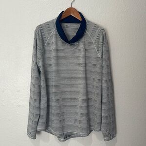 Under Armour Gray and Blue Long Sleeve Hoodie with Mandarin Collar